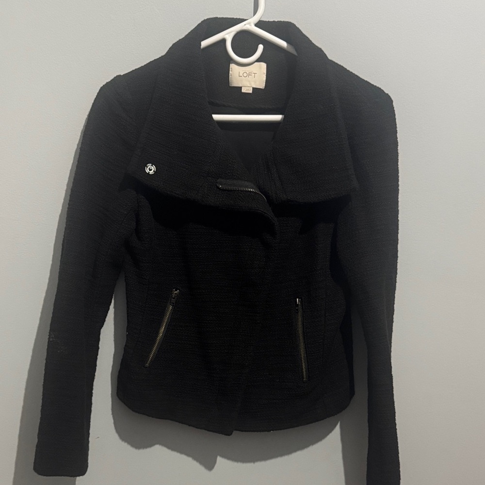 LOFT Textured Black Blazer